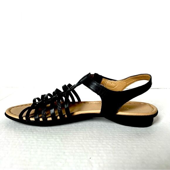 Naturalizer Black Leather Wade Weaved Strap Casual Comfy Sandals SZ 9 - Picture 2 of 10